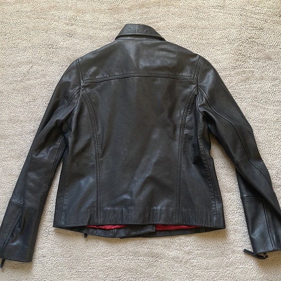 Topshop Dolly Leather Biker Jacket - Picture 14 of 14